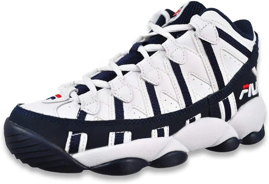 Fila Kids' Stackhouse Spaghetti Basketball Sneakers White/Navy/Red 3.5