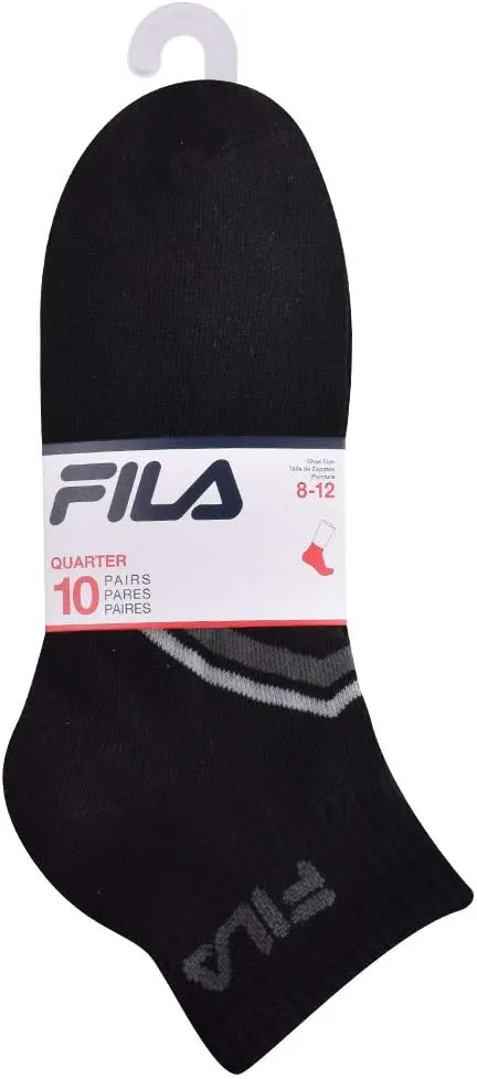 Fila Men's 10-Pack Chevron Striped Quarter Socks
