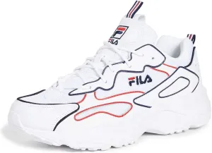 Fila Men's Ray Tracer Contrast Piping Sneakers, White Navy Red, 9.5 Medium US