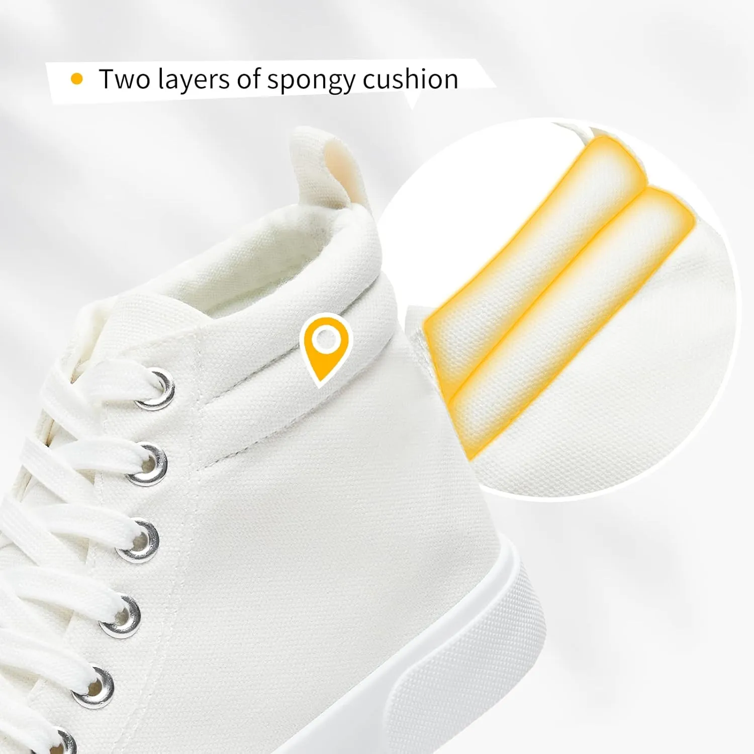 FINIWOR Womens High top Sneakers Canvas Shoes Lace up Black Sneakers Casual Shoes for Women