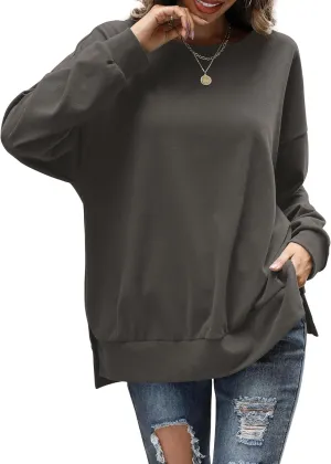 Florboom Womens Oversized Sweatshirts Crew Neck Long Sleeve Tunic Top Casual Fall Soft Pullover