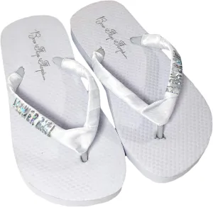 Flower Girl Glitter and Satin Flip Flop Sandals - Toddler, Little Girl, Big Girl Sizes
