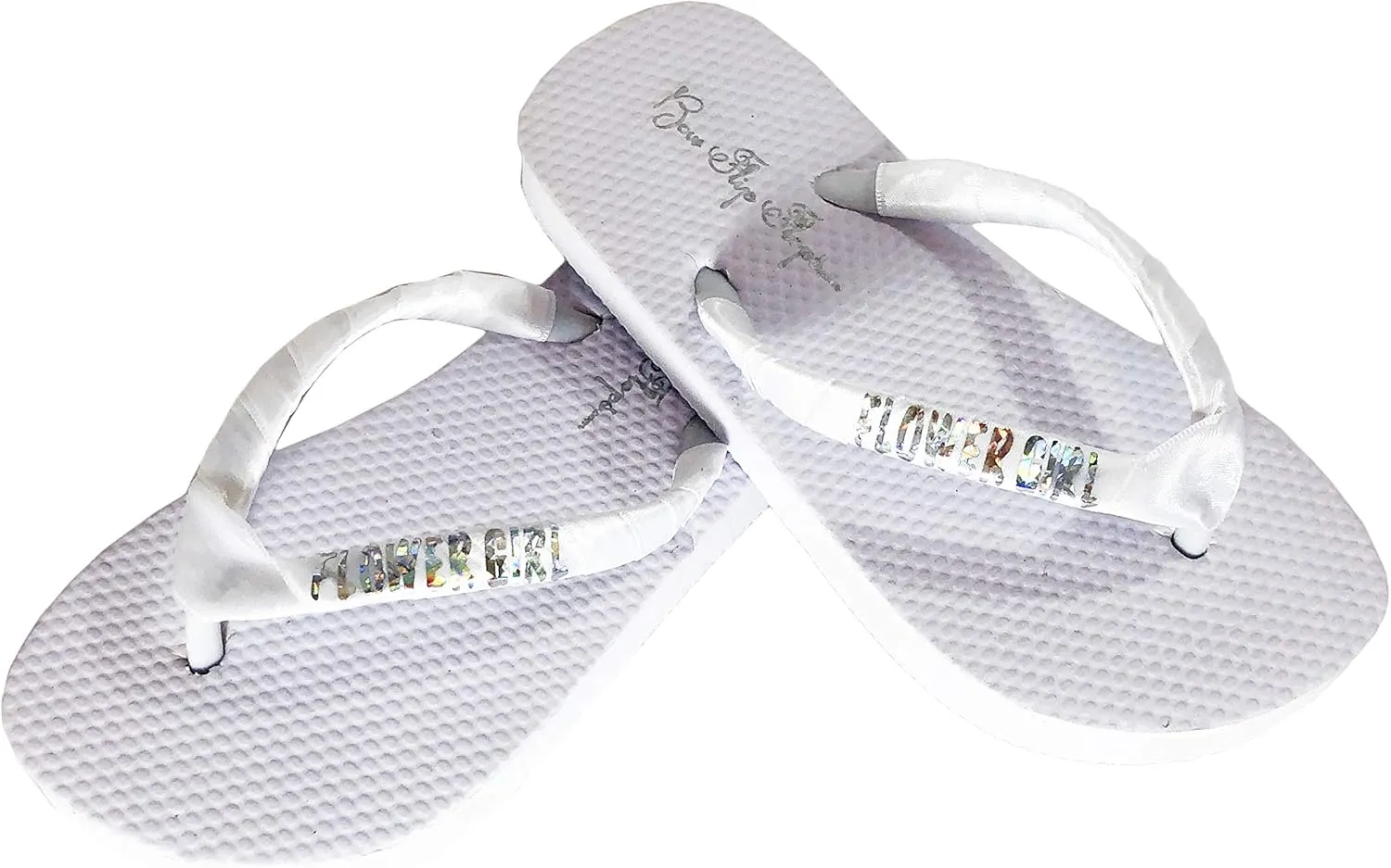 Flower Girl Glitter and Satin Flip Flop Sandals - Toddler, Little Girl, Big Girl Sizes
