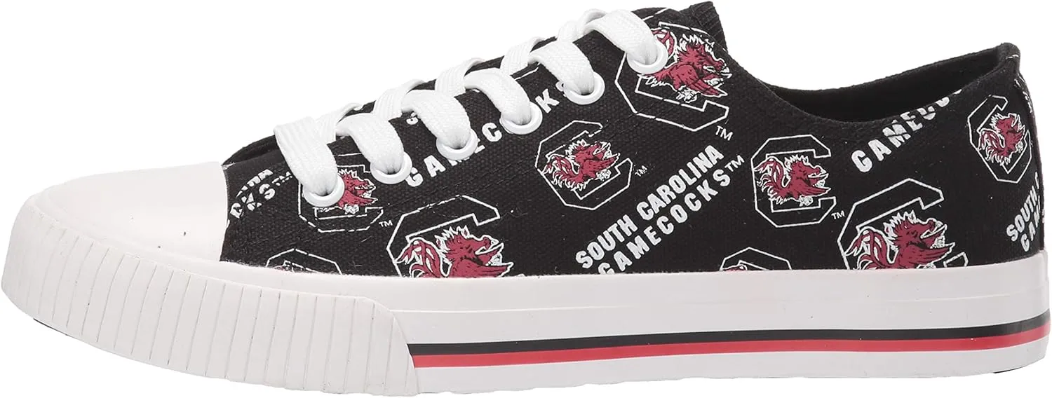 FOCO womens Ncaa College Team Logo Fashion Low Top Canvas Sneakers Shoes