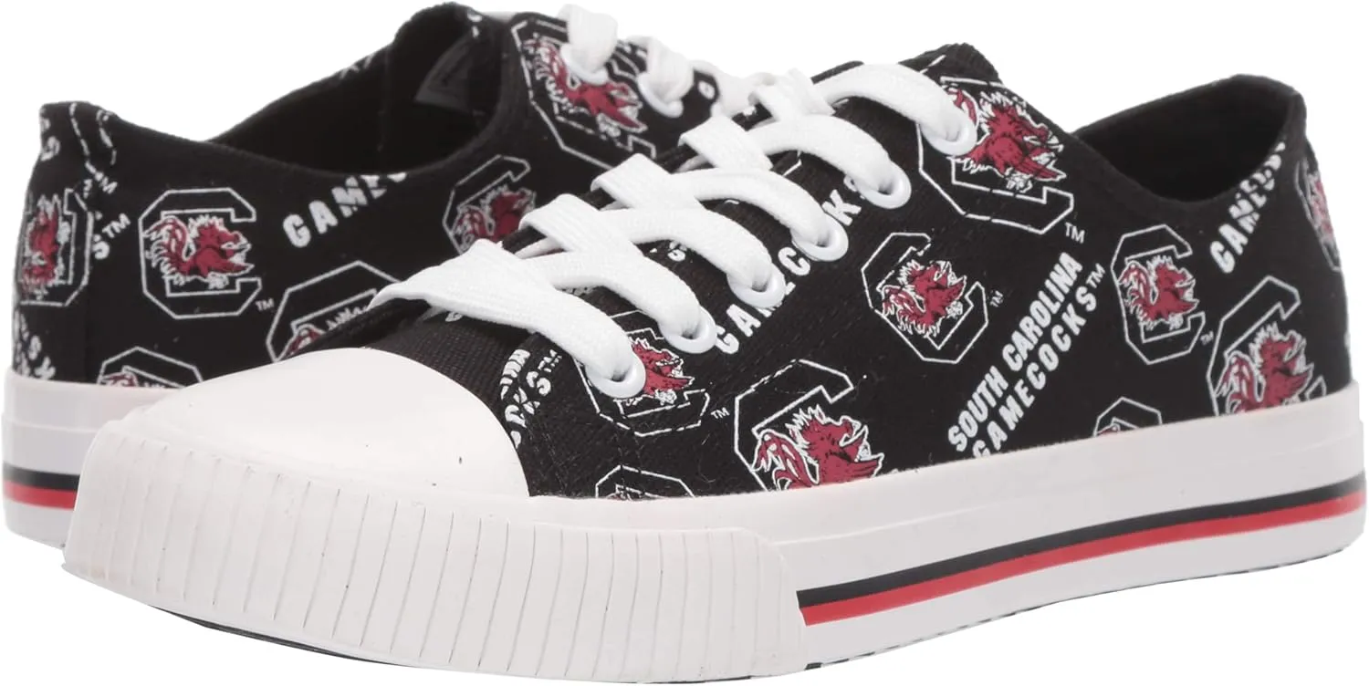 FOCO womens Ncaa College Team Logo Fashion Low Top Canvas Sneakers Shoes