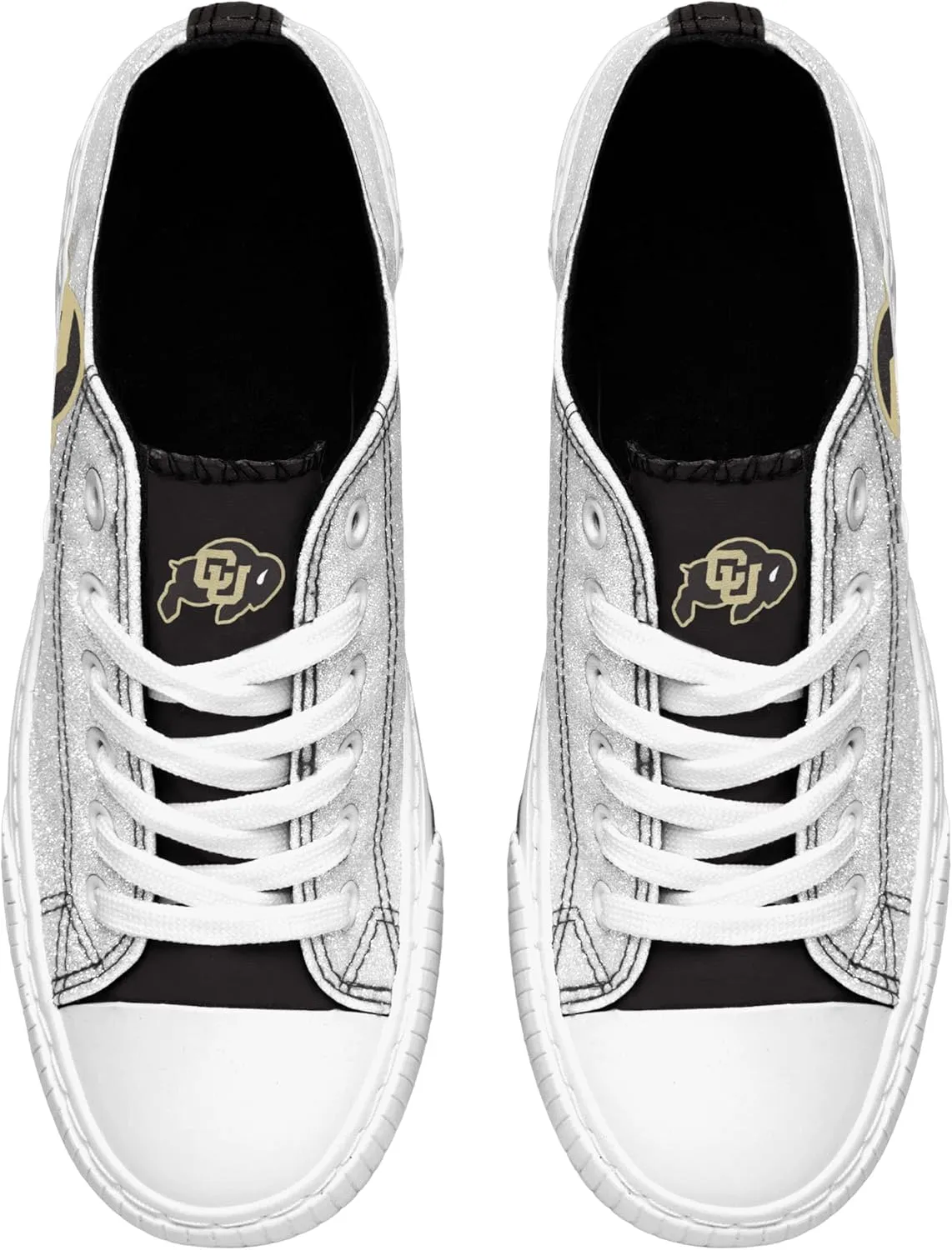 FOCO womens Ncaa College Team Logo Fashion Low Top Canvas Sneakers Shoes