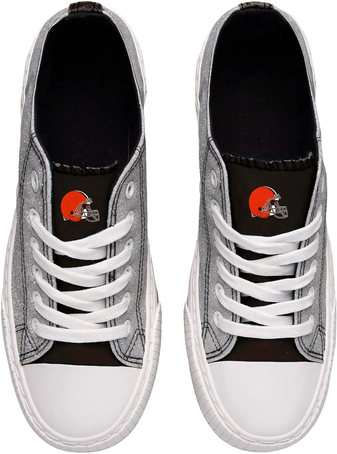 FOCO Women's NFL Team Logo Ladies Fashion Glitter Low Top Canvas Sneakers Shoes Dallas Cowboys Shoes-10/XXL