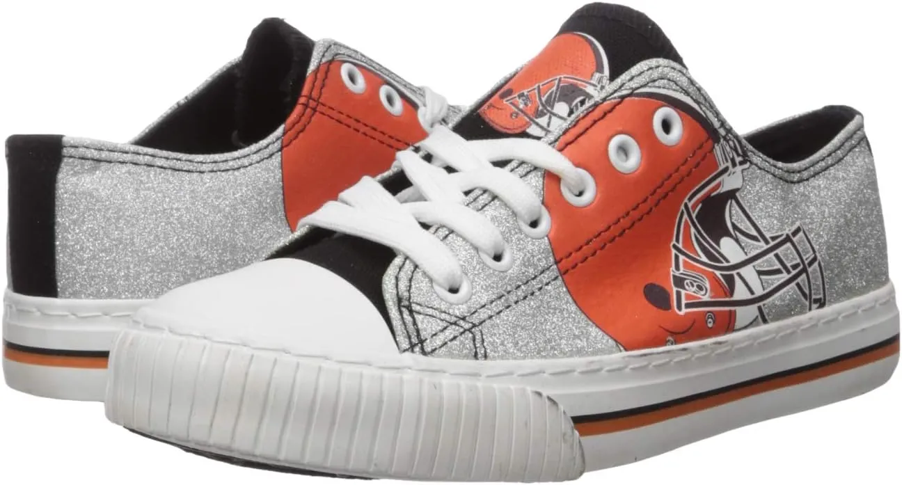 FOCO Women's NFL Team Logo Ladies Fashion Glitter Low Top Canvas Sneakers Shoes Dallas Cowboys Shoes-10/XXL