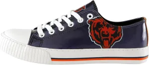 FOCO Women's NFL Team Logo Metallic Ladies Fashion Low Top Canvas Sneakers Shoes