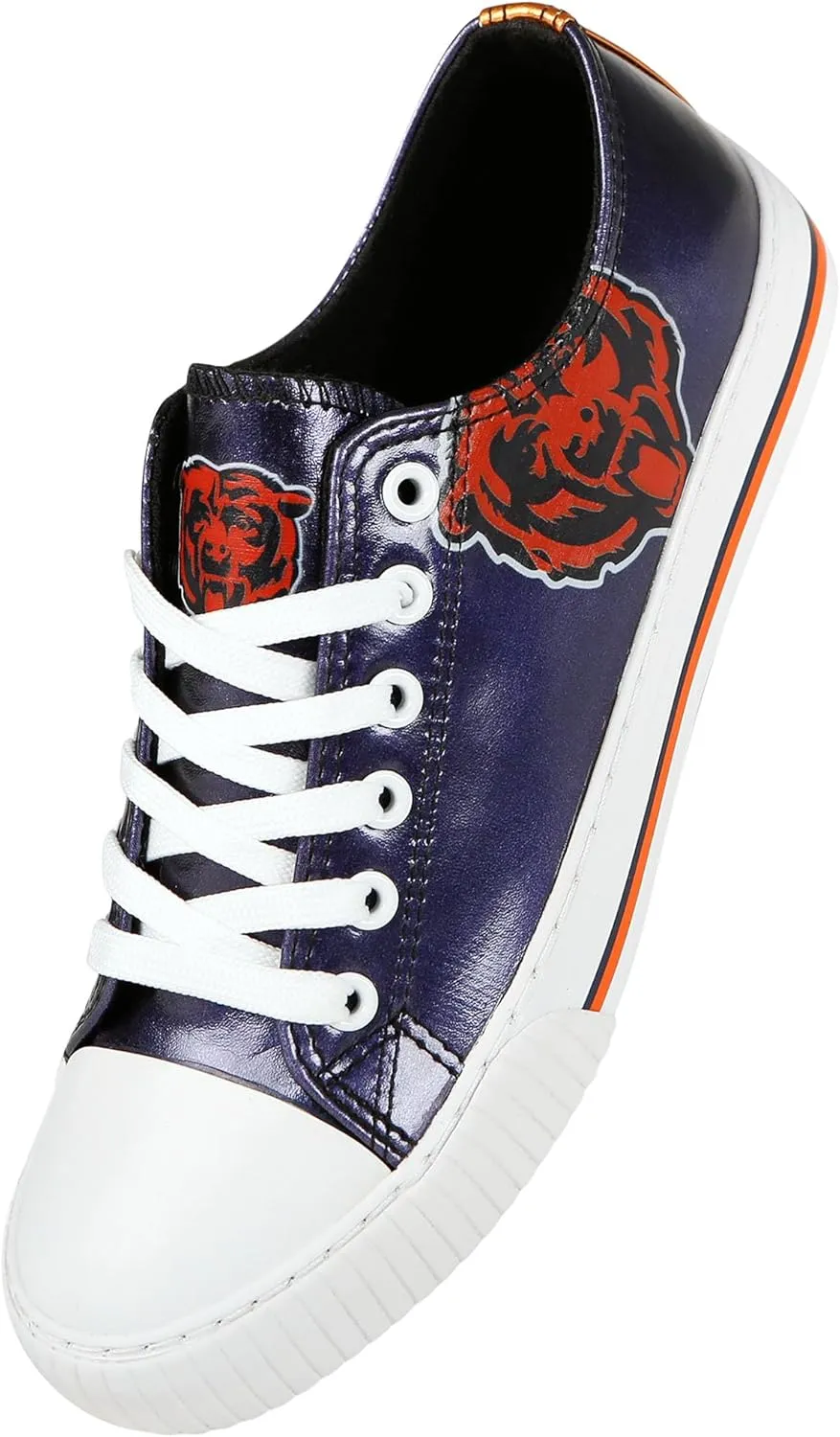 FOCO Women's NFL Team Logo Metallic Ladies Fashion Low Top Canvas Sneakers Shoes