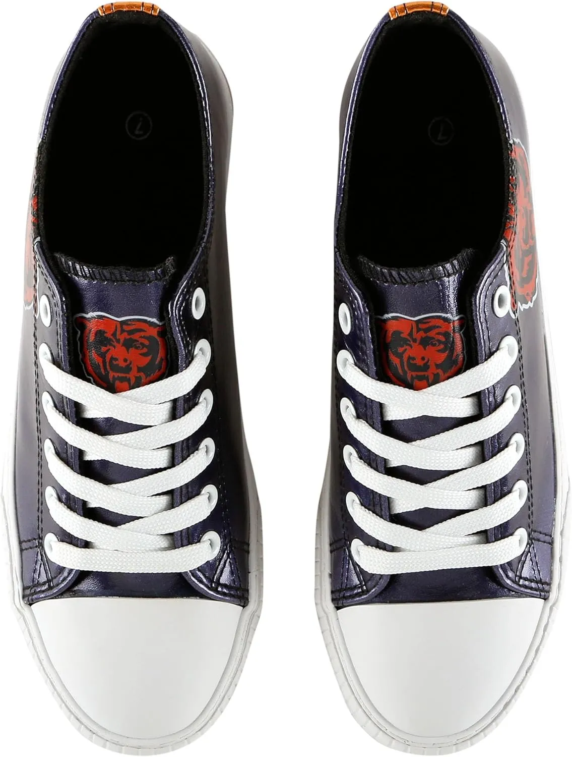 FOCO Women's NFL Team Logo Metallic Ladies Fashion Low Top Canvas Sneakers Shoes