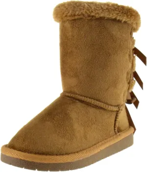 Forever Link Ann 36K Little Girls Shearling Bowtie Fur Boots