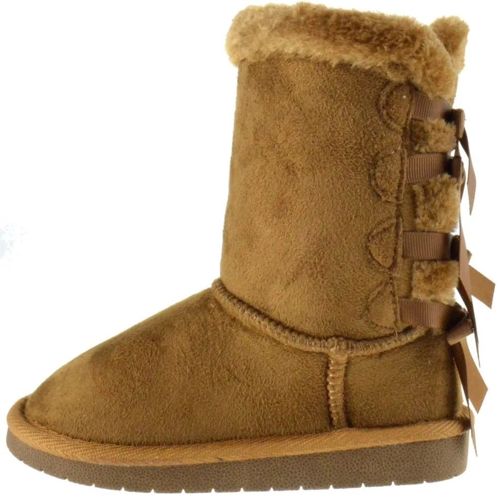 Forever Link Ann 36K Little Girls Shearling Bowtie Fur Boots