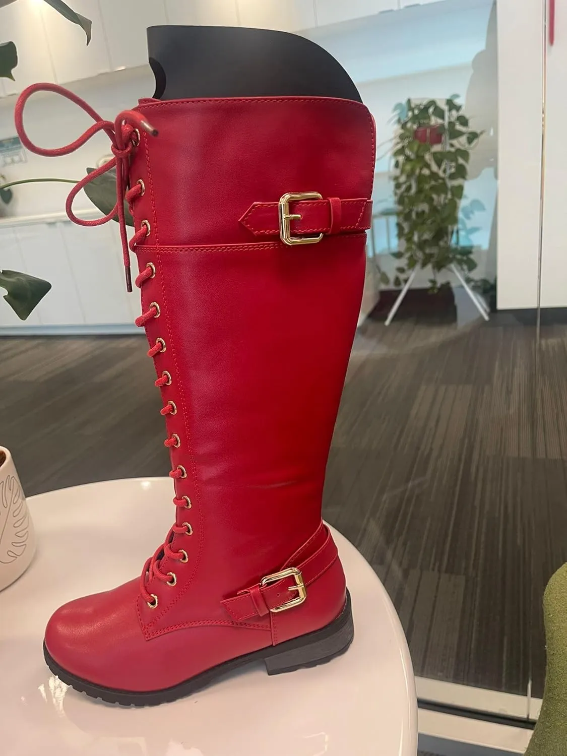 Forever Link Mango 27 Womens Knee High Buckle Riding Boots
