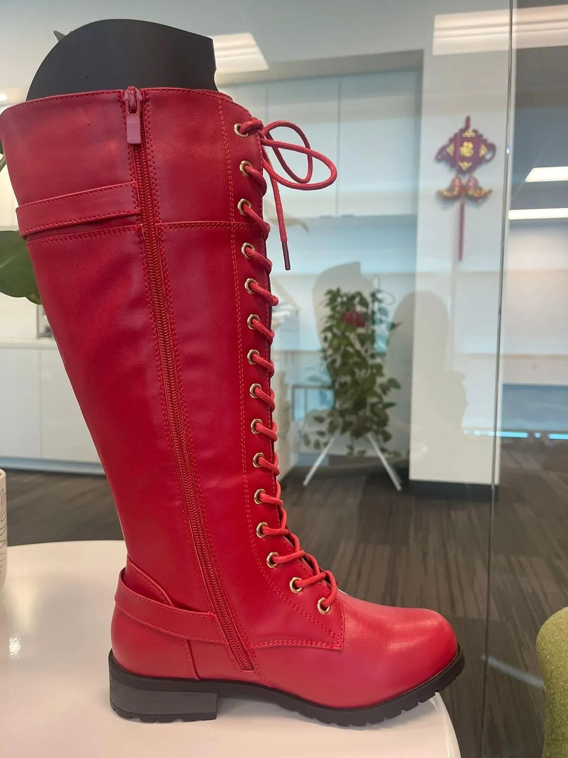 Forever Link Mango 27 Womens Knee High Buckle Riding Boots
