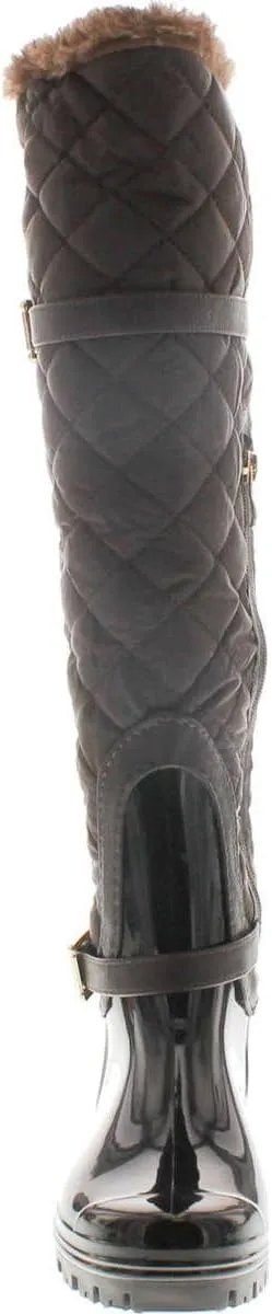 Forever Link Women's Carrie-66 Motorcyle Quilted Buckle Boots