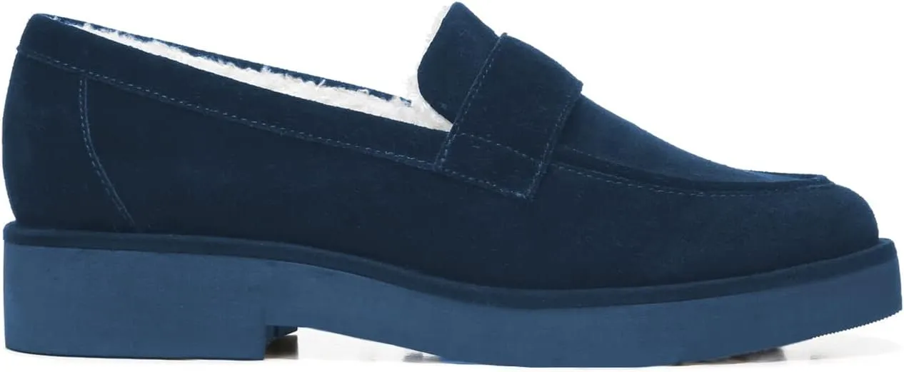 FOWT Women Suede Fur Lined Loafers V Cut Flats Round Toe Low Bock Heels Causal Shoes Slip On Lightweight Platform Slippers Warm Plush Winter Fall Durable Indoor Outdoor Shoes Size 4-16 US