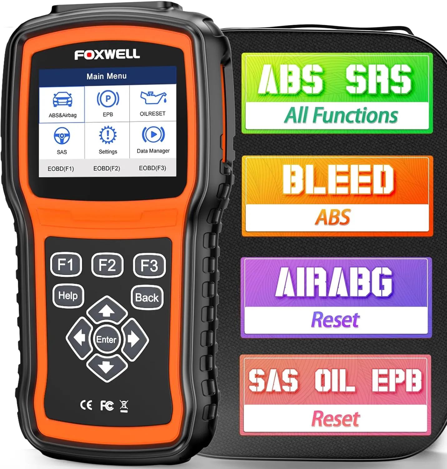 FOXWELL NT630 Plus OBD2 Scanner with ABS and SRS Full Function, ABS Auto Bleed Car Diagnostic Tool, Code Reader with Live Data, Bidirectional Scan Tool 5 Service Resets