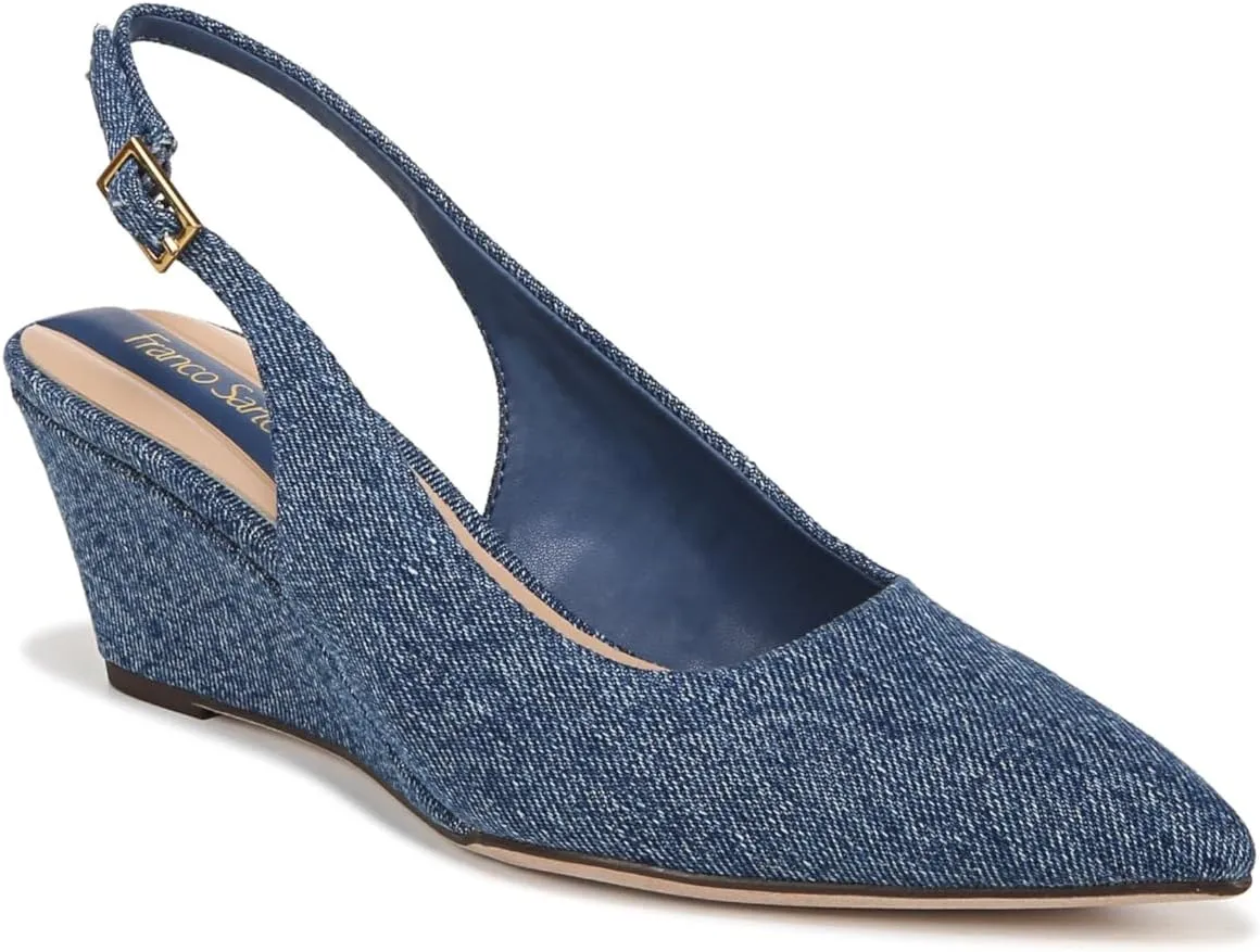 Franco Sarto Women's Tessa Pointed Toe Slingback Wedge Pump