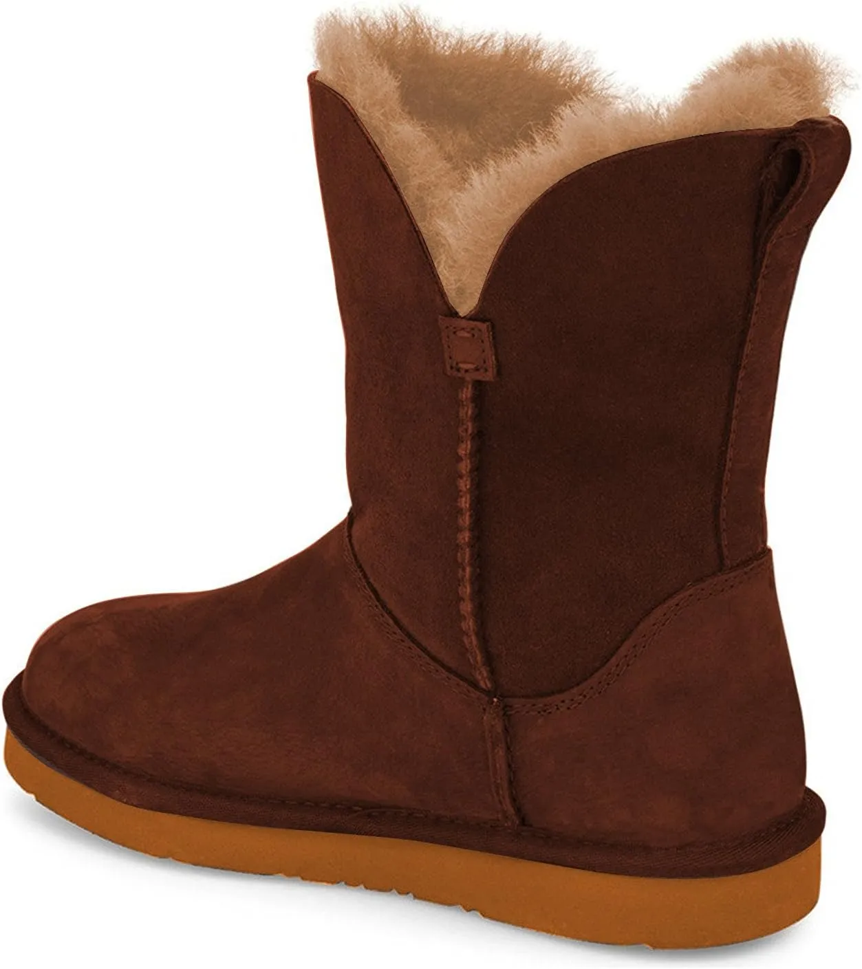 FSJ Women's Mid Calf Fully Fur Lined Winter Snow Boot with Chic Buckles Flat Shoe 4-15 US