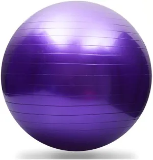 Fullgaden Exercise Ball (55-75cm) with Quick Foot Pump, Professional Grade Anti Burst & Slip Resistant Stability Balance for Yoga, Workout, M（48-55cm）, Purple