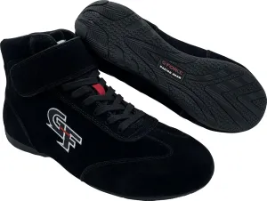 G-FORCE Shoe, G35, Driving, Mid-Top, SFI 3.3/5, Suede/Leather Outer, Fire Retardant Cotton Inner, Black, Size 11.5, Pair