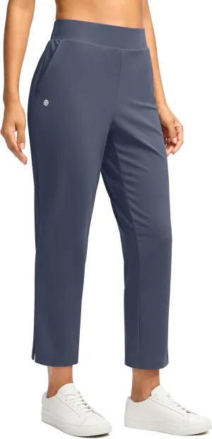 G Gradual Women's Pants Ankle 7/8 Golf Pants 3 Pockets Stretchy Petite Travel Pants Inner Drawstring for Work Business Casual