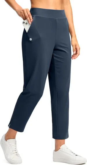 G Gradual Women's Pants Ankle 7/8 Golf Pants 3 Pockets Stretchy Petite Travel Pants Inner Drawstring for Work Business Casual