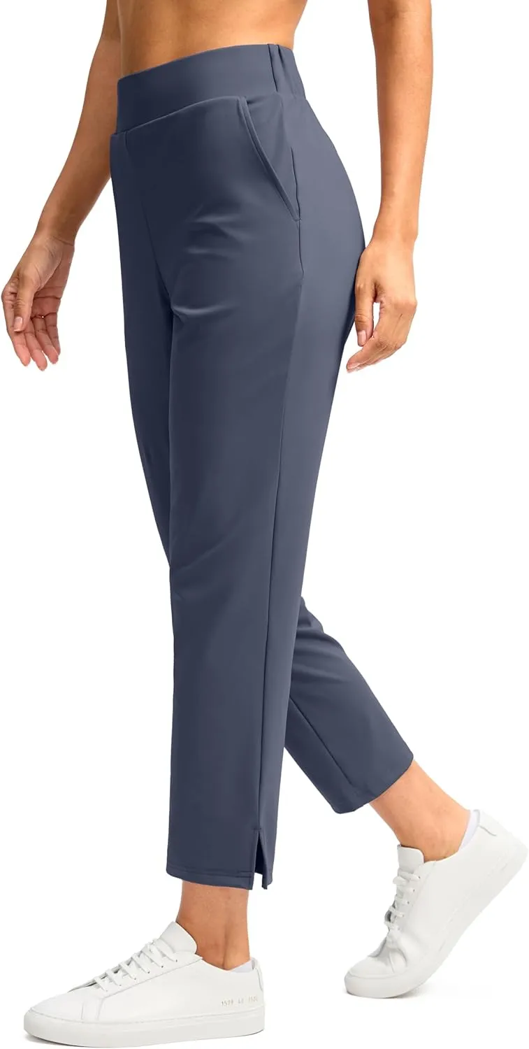 G Gradual Women's Pants Ankle 7/8 Golf Pants 3 Pockets Stretchy Petite Travel Pants Inner Drawstring for Work Business Casual