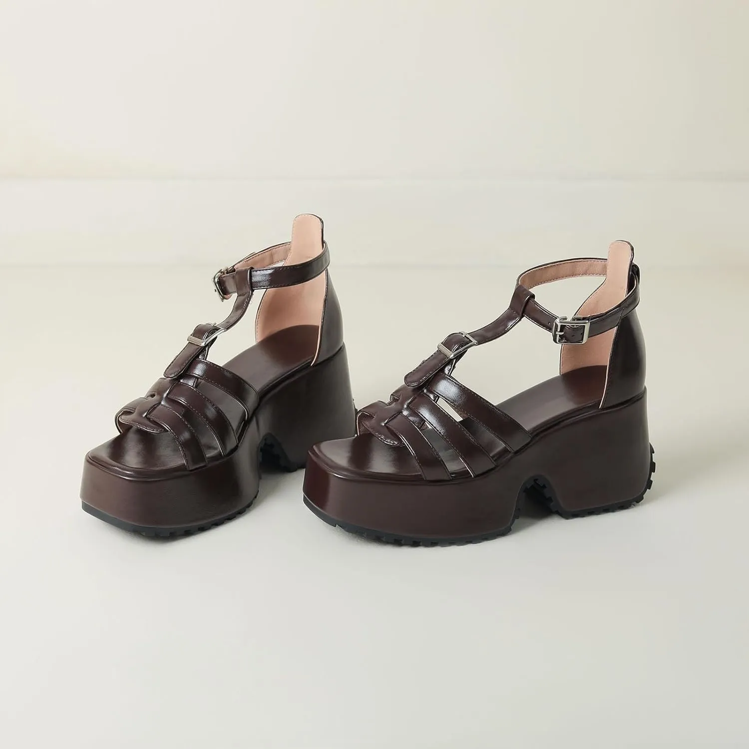 Gicoiz Women Fashion Wedge High Heel Platform Roman Sandals