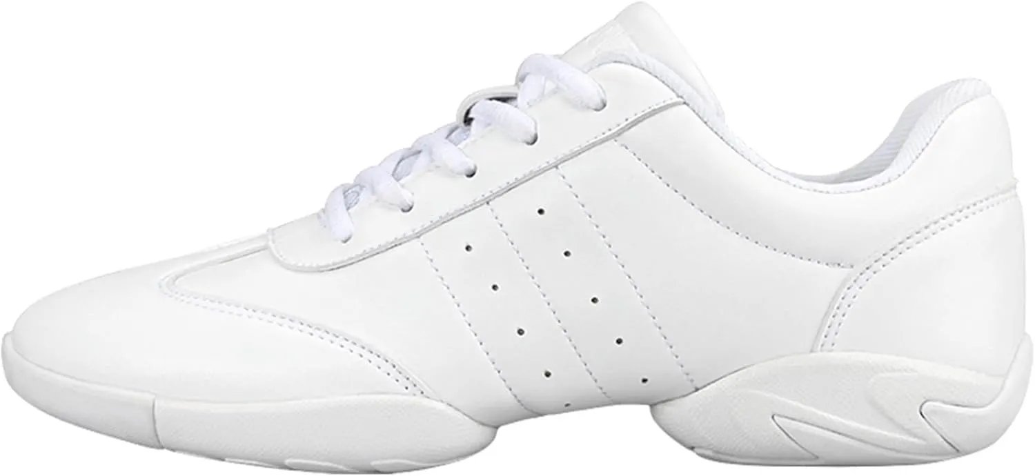 Girls' Cheerleading Shoes Split Sole Cheerleading Shoes Competition Tennis Sneakers Breathable Super Light White Cheer Shoes for Women Sport Training Tennis Sneakers