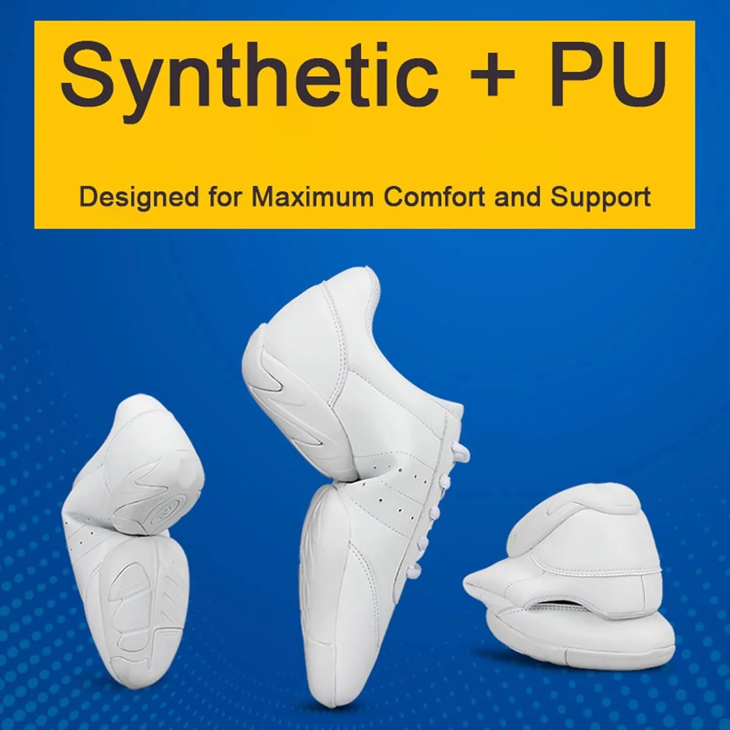Girls' Cheerleading Shoes Split Sole Cheerleading Shoes Competition Tennis Sneakers Breathable Super Light White Cheer Shoes for Women Sport Training Tennis Sneakers