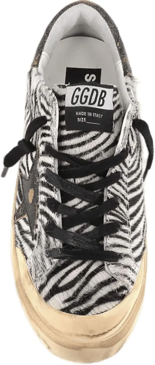 Golden Goose Super-Star Penstar Minizebra Horsy Upper Leather Star and Heel Womens Distressed Sneaker