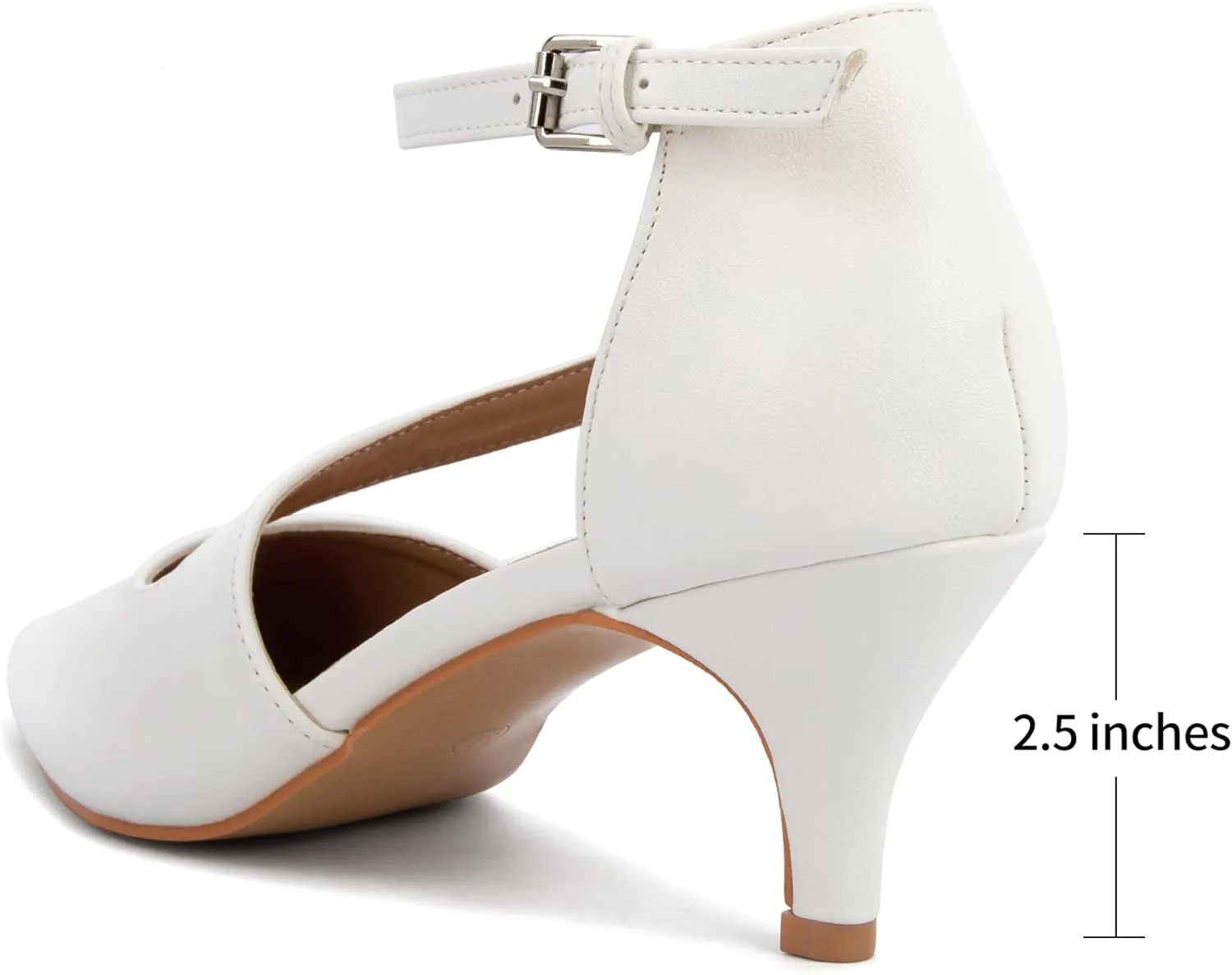 Greatonu Women's Low Heel Pumps Pointed Toe Bridal Wedding Party Kitten Heel Pump Shoes