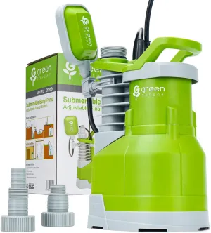 Green Expert 3/4HP Submersible Sump Pump Max 4000GPH High Flow 25-Foot Power Cord Manual Automatic On Off Adjustable Float Switch for Quickly Water Removal from Pools Hot Tub Flooded House Wells