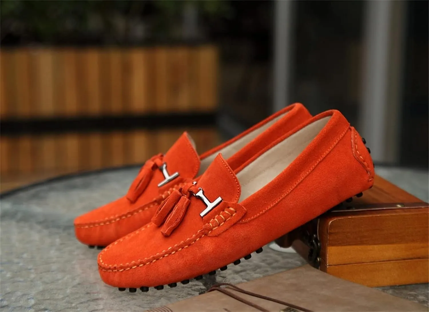 Hanfike Womens Casual Loafers Shoes Slip on Flats with Tassel Buckle Knot