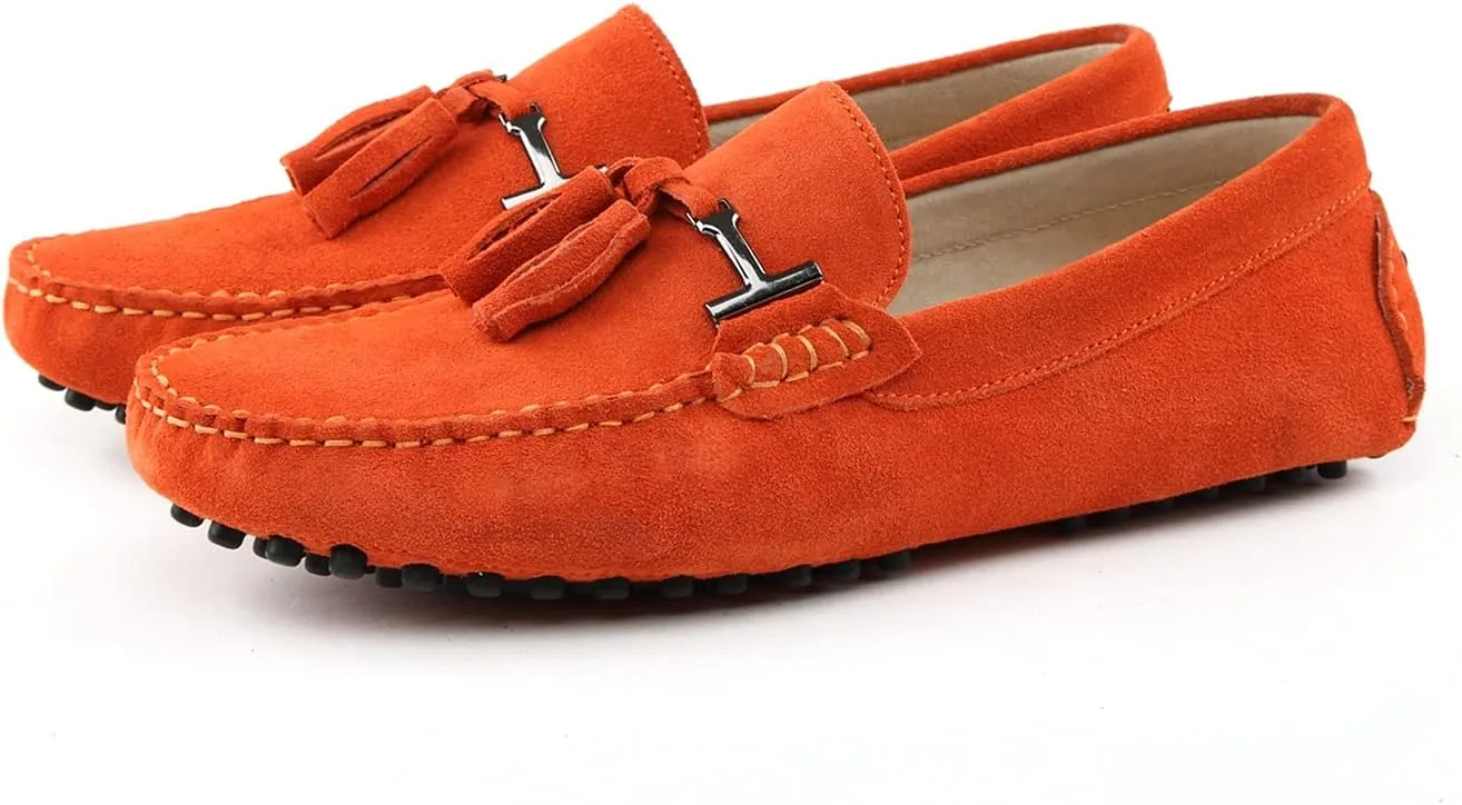 Hanfike Womens Casual Loafers Shoes Slip on Flats with Tassel Buckle Knot