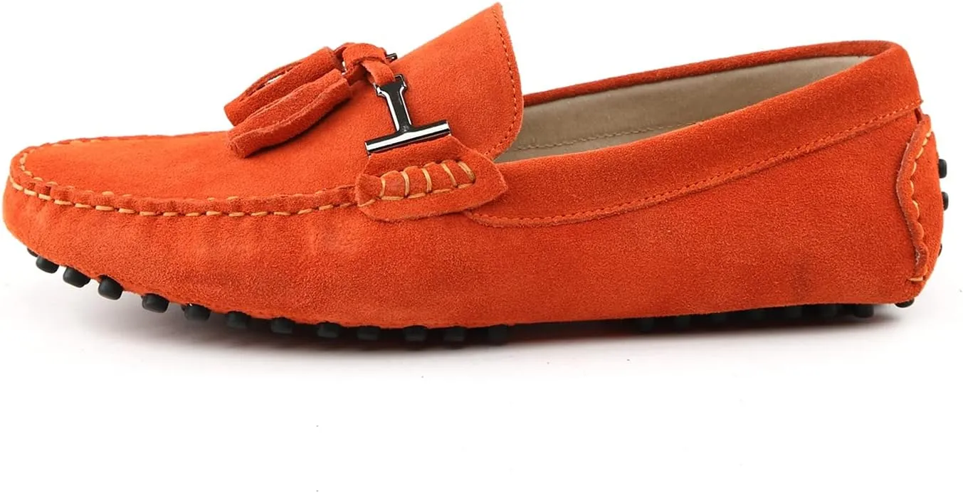 Hanfike Womens Casual Loafers Shoes Slip on Flats with Tassel Buckle Knot
