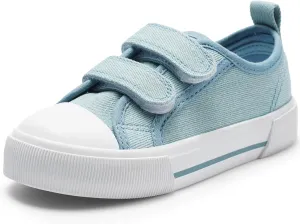 Harvest Land Toddler Kids Canvas Sneakers for Boys and Girls – Casual Walking Shoes with Double Hook-and-Loop Straps, Non-Slip Lightweight Trainers for Baby & Little Kids