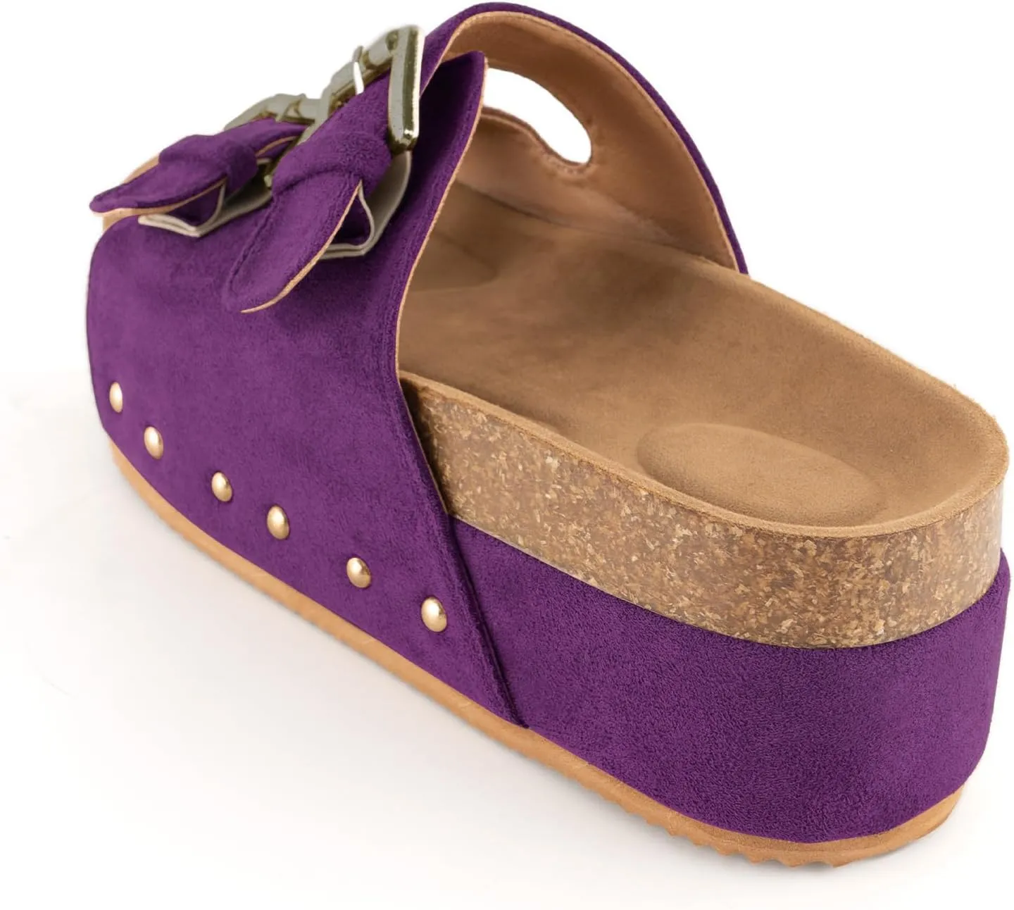 heelchic Platform Sandals Women, Chunky Platform Wedges with Arch Support, Big Buckle Casual Open Toe Slide Sandals