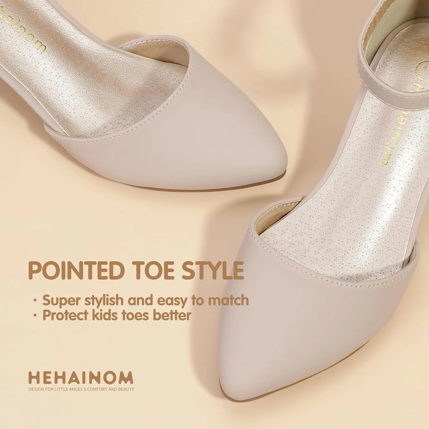 Hehainom Girls Dress Shoes High Heels Sandals Ankle Strap Flower Girl Little Big Kid Mary Jane Wedding Party Communion Mily Pump Shoes