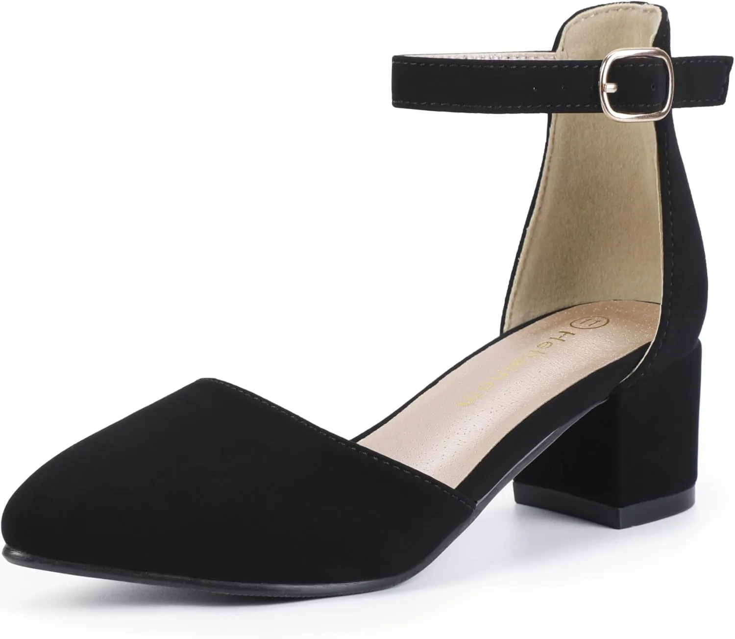Hehainom Girls Dress Shoes High Heels Sandals Ankle Strap Flower Girl Little Big Kid Mary Jane Wedding Party Communion Mily Pump Shoes