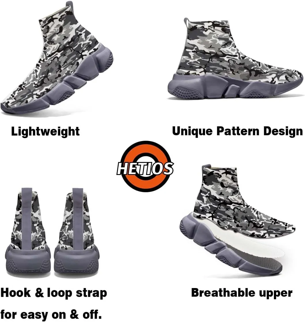 Hetios Womens Fashion Tennis Sneakers White Socks Shoes Graffiti Painted Casual Walking Shoes