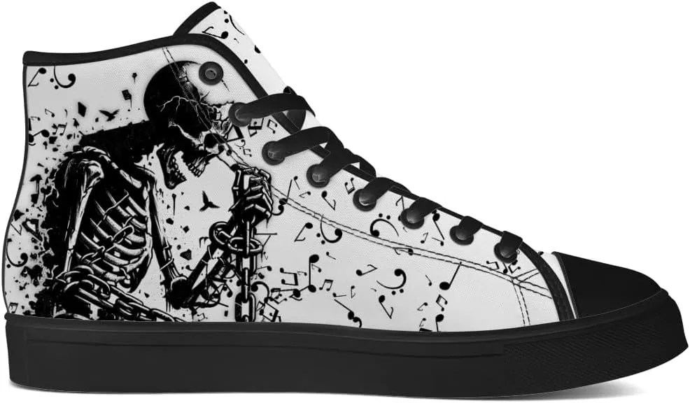 High Top Shoes for Men Women Skull High Top Canvas Sneakers Graffiti Shoes Gifts for Dad Mom