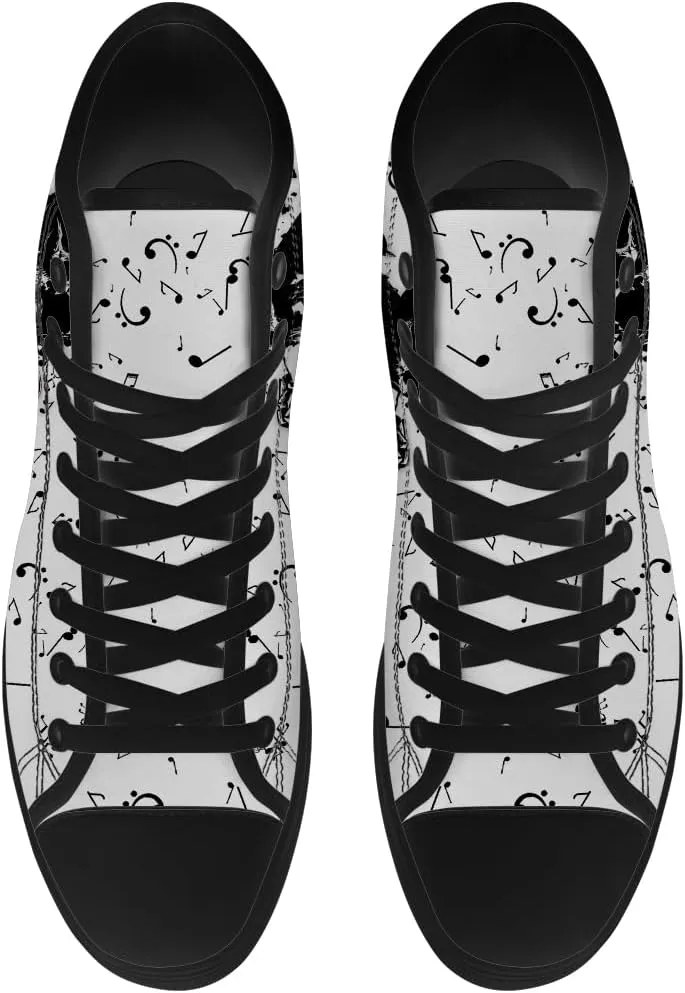 High Top Shoes for Men Women Skull High Top Canvas Sneakers Graffiti Shoes Gifts for Dad Mom