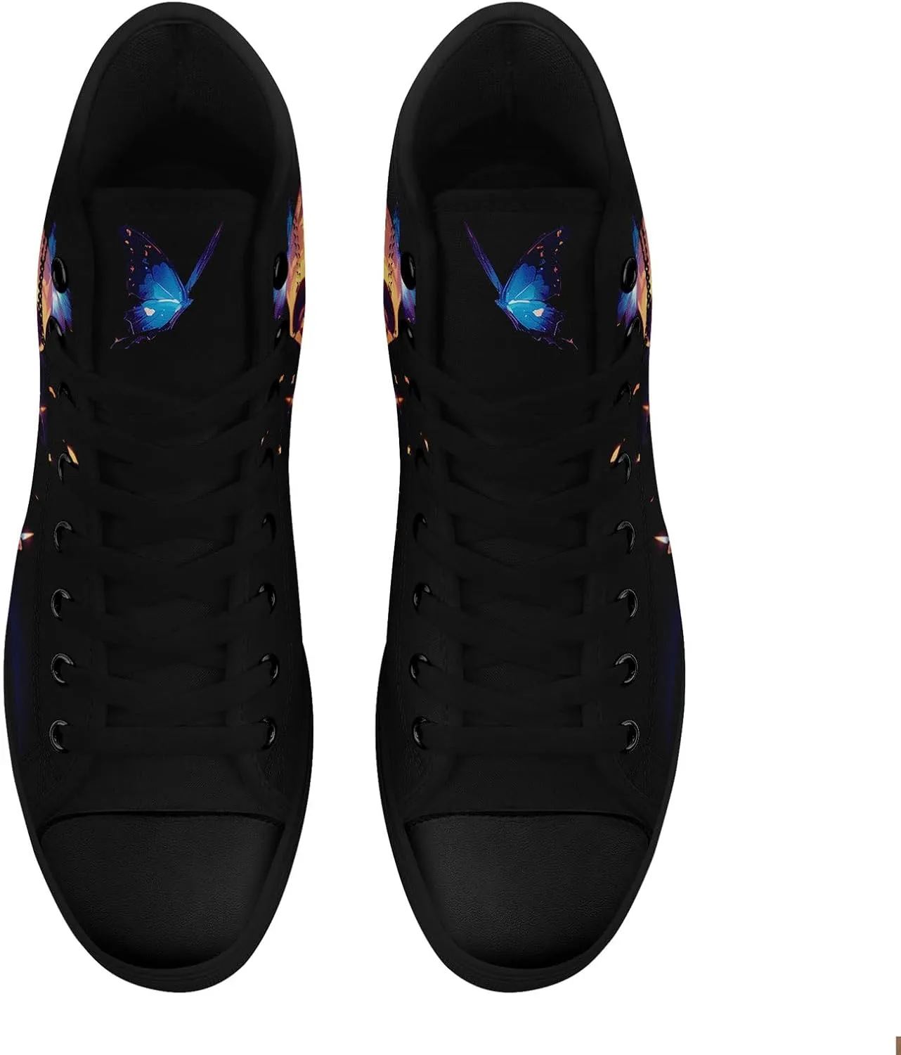High-top Skull Canvas Sneaker for Men Women Punk Gothic Fashion Unisex Trendy Flame Walking Casual Flat Walking Shoes