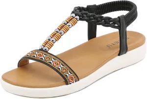HNGHOU Women's Summer Sandals Shoes Casual Comfort Open Toe Shoes Flat Sandals
