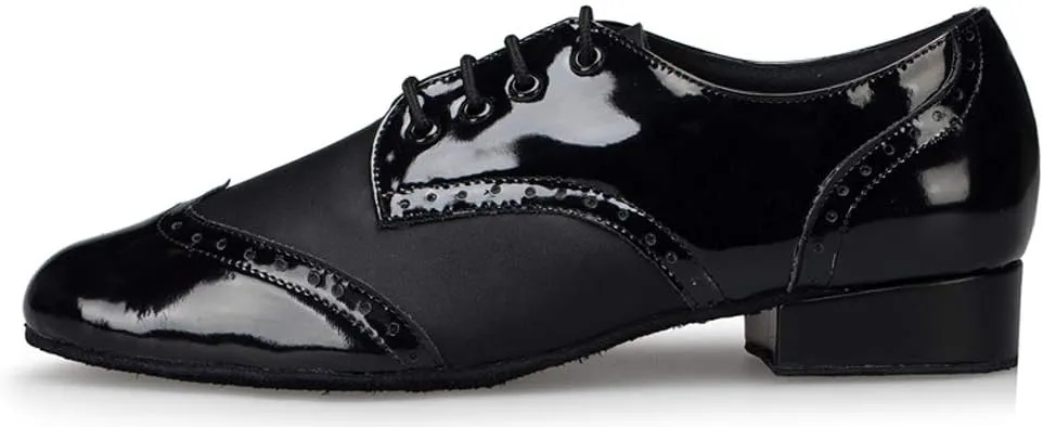 Honeystore Men's Lace-up Dance Shoes Splice PU Leather Modern Tango Jazz Ballroom Latin
