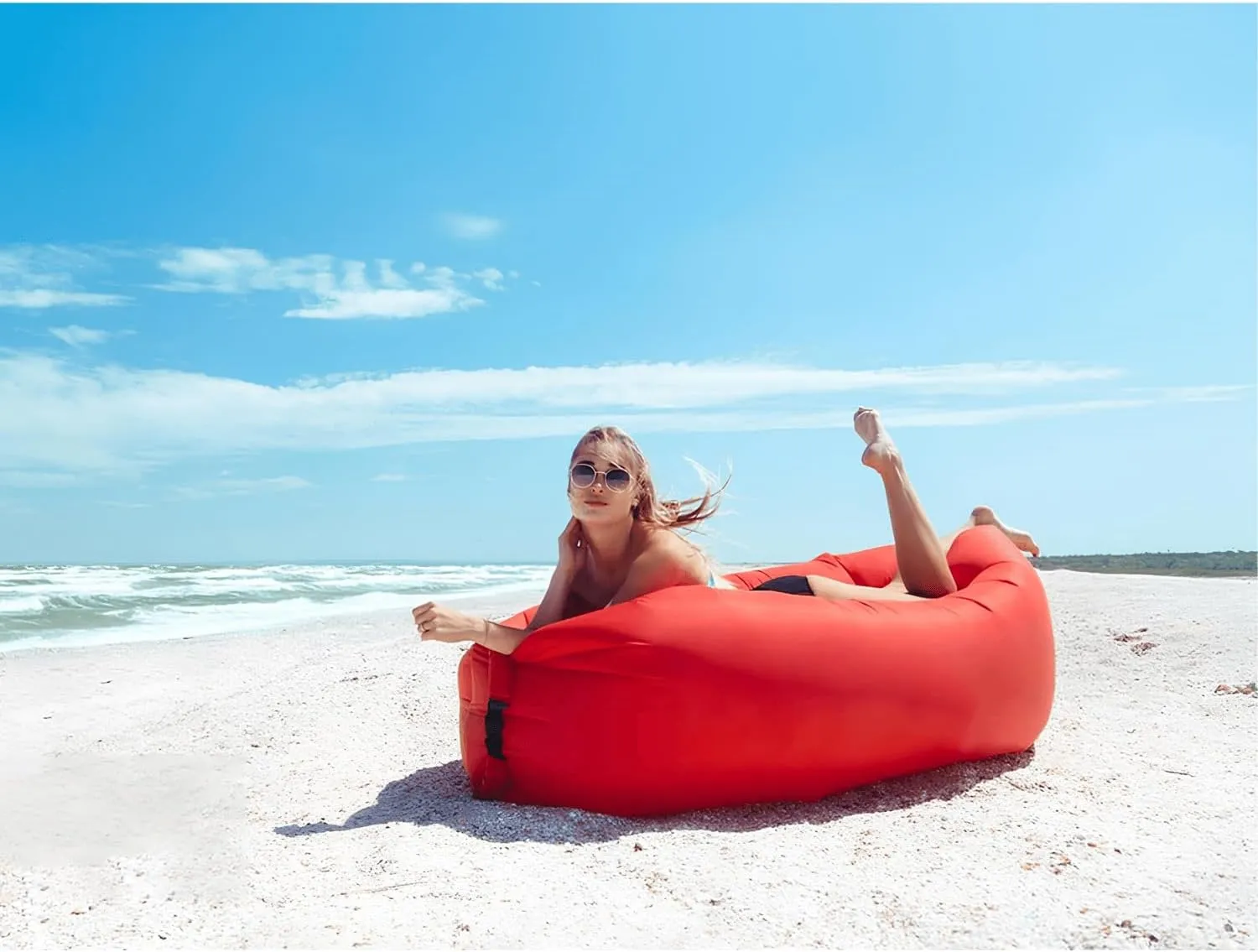 Inflatable Lounger Air Sofa Hammock, Inflatable Couch for Camping, Portable Waterproof Anti-Air Leaking Pouch Couch Air Chair for Outdoor, Beach, Hiking, Picnics, Music Festivals