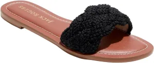 Jack Rogers Dumont Woven Rope Flat Sandals Black 6.5 M